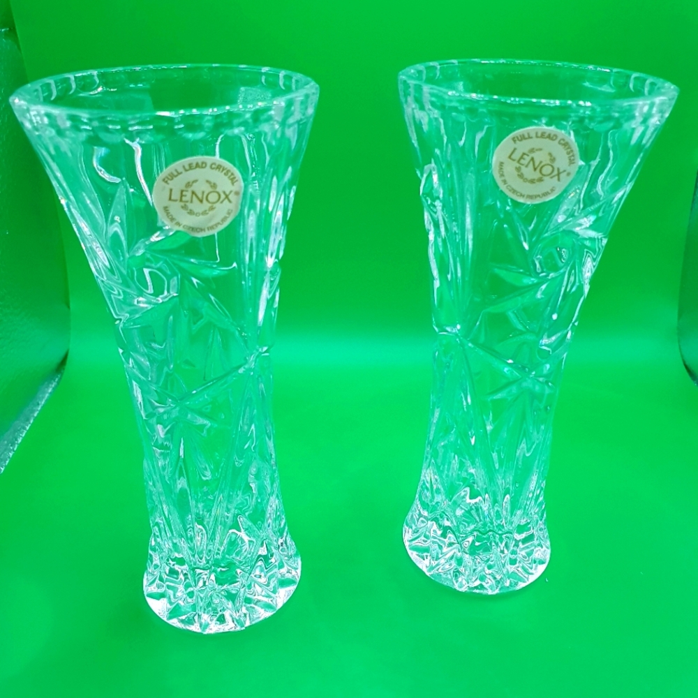 Lenox crystal clear vases